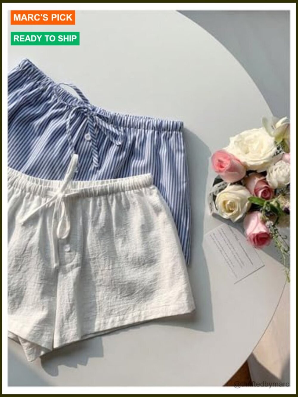 2 Pack Linen Shorts Striped Gingham Summer Beach Pajama Boxer - Picture 6 of 7